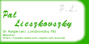 pal lieszkovszky business card